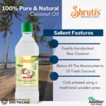 Shrutis Cold Pressed (kachi Ghani) Coconut Oil 500 ML